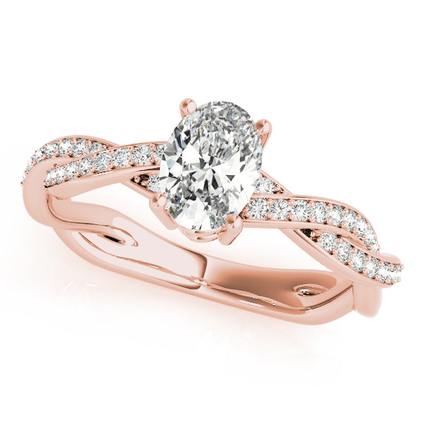 Oval Ring With Braided Shank Engagement Ring (85000)