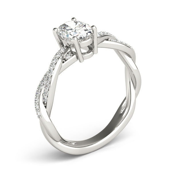 Oval Ring With Braided Shank Engagement Ring (85000)