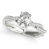 Oval Ring With Braided Shank Engagement Ring (85000)