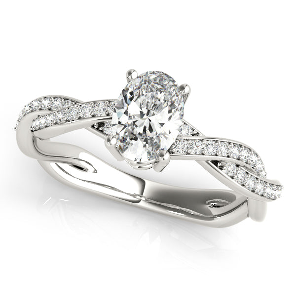 Oval Ring With Braided Shank Engagement Ring (85000)