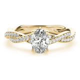 Oval Ring With Braided Shank Engagement Ring (85000)
