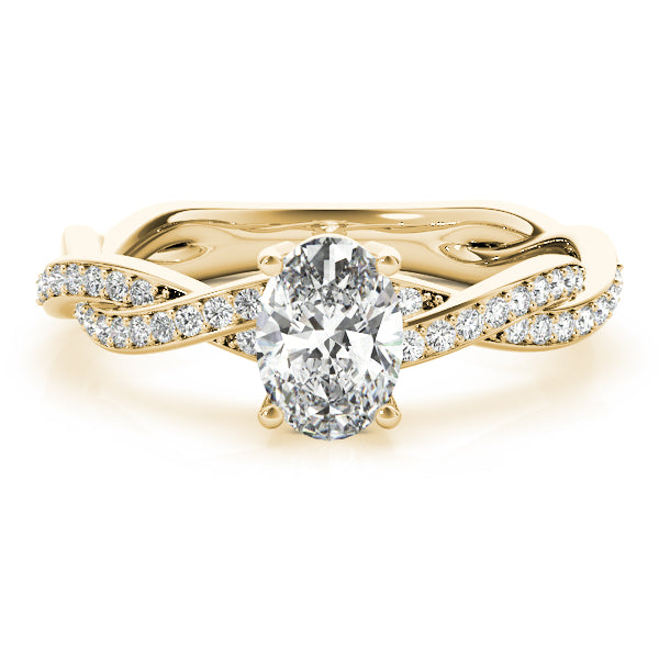 Oval Ring With Braided Shank Engagement Ring (85000)