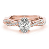 Oval Ring With Braided Shank Engagement Ring (85000)