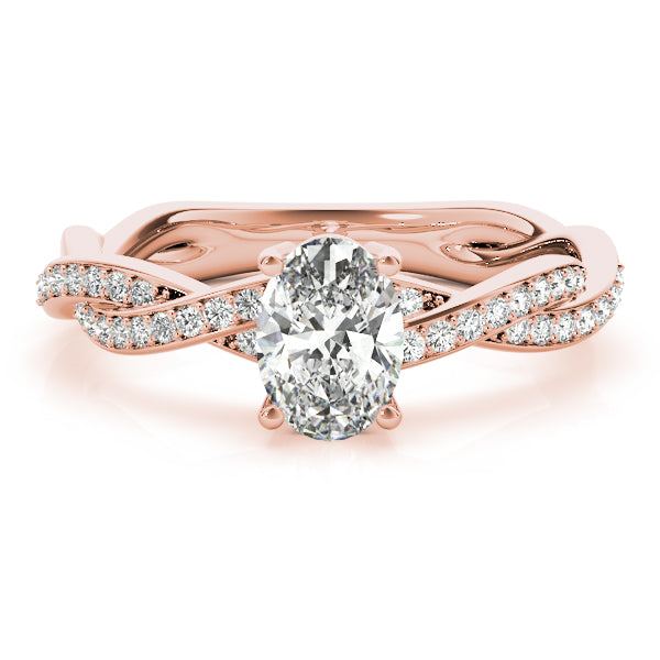 Oval Ring With Braided Shank Engagement Ring (85000)