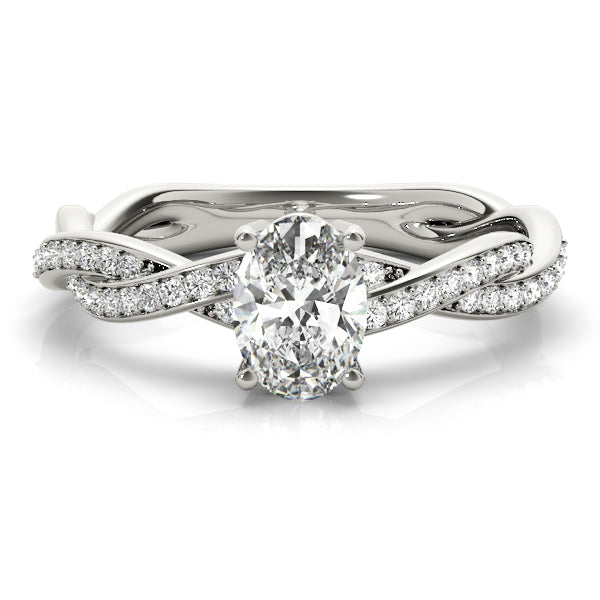 Oval Ring With Braided Shank Engagement Ring (85000)