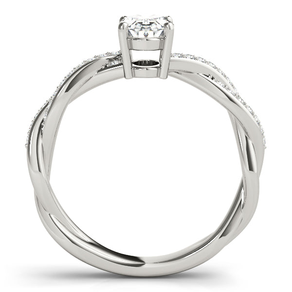 Oval Ring With Braided Shank Engagement Ring (85000)