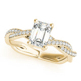 Emerald Cut Ring With Braided Shank Engagement Ring (85001)