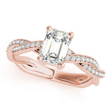 Emerald Cut Ring With Braided Shank Engagement Ring (85001)