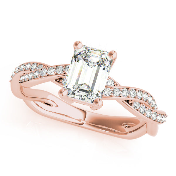 Emerald Cut Ring With Braided Shank Engagement Ring (85001)