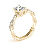 Emerald Cut Ring With Braided Shank Engagement Ring (85001)