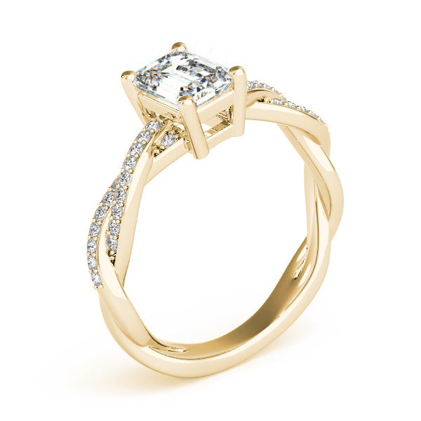Emerald Cut Ring With Braided Shank Engagement Ring (85001)