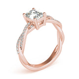 Emerald Cut Ring With Braided Shank Engagement Ring (85001)