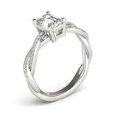 Emerald Cut Ring With Braided Shank Engagement Ring (85001)