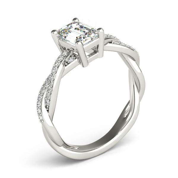 Emerald Cut Ring With Braided Shank Engagement Ring (85001)