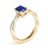 Emerald Cut Ring With Braided Shank Engagement Ring (85001)