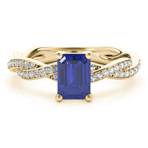 Emerald Cut Ring With Braided Shank Engagement Ring (85001)