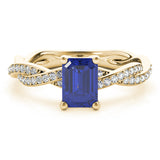 Emerald Cut Ring With Braided Shank Engagement Ring (85001)