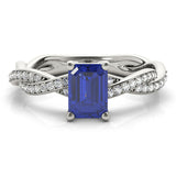 Emerald Cut Ring With Braided Shank Engagement Ring (85001)
