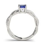 Emerald Cut Ring With Braided Shank Engagement Ring (85001)