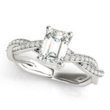 Emerald Cut Ring With Braided Shank Engagement Ring (85001)