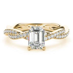 Emerald Cut Ring With Braided Shank Engagement Ring (85001)