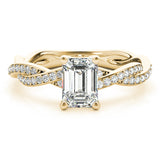 Emerald Cut Ring With Braided Shank Engagement Ring (85001)