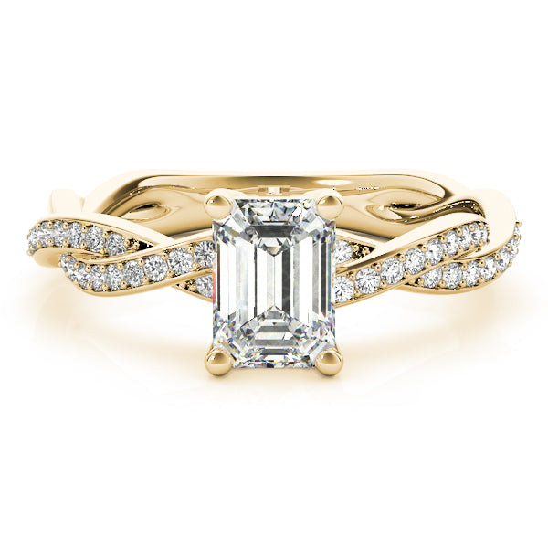 Emerald Cut Ring With Braided Shank Engagement Ring (85001)