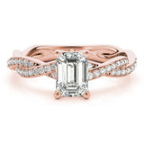 Emerald Cut Ring With Braided Shank Engagement Ring (85001)