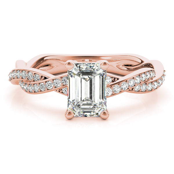 Emerald Cut Ring With Braided Shank Engagement Ring (85001)