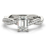 Emerald Cut Ring With Braided Shank Engagement Ring (85001)