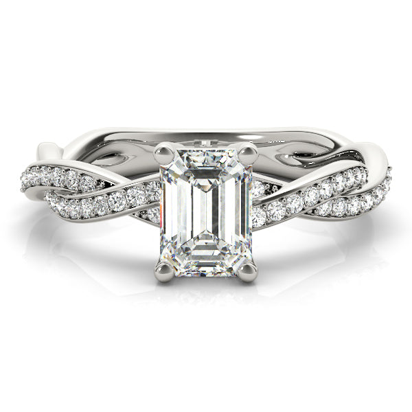 Emerald Cut Ring With Braided Shank Engagement Ring (85001)