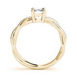 Emerald Cut Ring With Braided Shank Engagement Ring (85001)