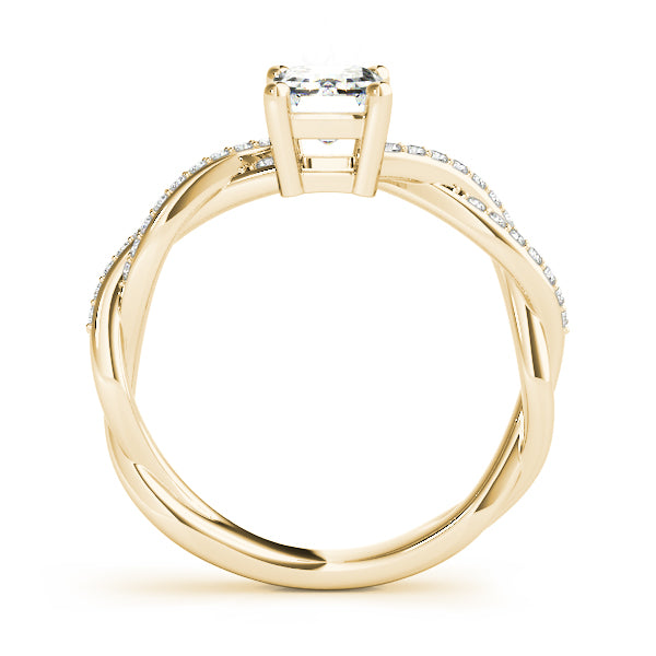 Emerald Cut Ring With Braided Shank Engagement Ring (85001)