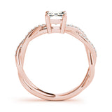 Emerald Cut Ring With Braided Shank Engagement Ring (85001)