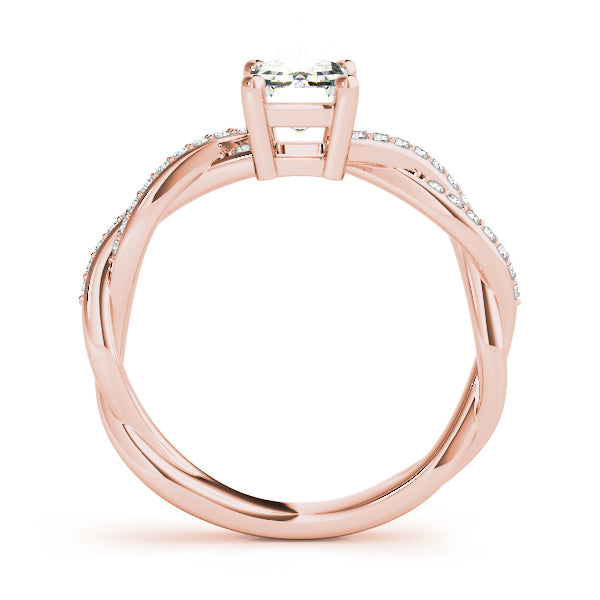 Emerald Cut Ring With Braided Shank Engagement Ring (85001)