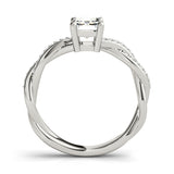 Emerald Cut Ring With Braided Shank Engagement Ring (85001)