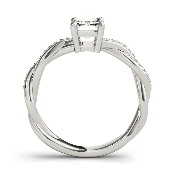 Emerald Cut Ring With Braided Shank Engagement Ring (85001)