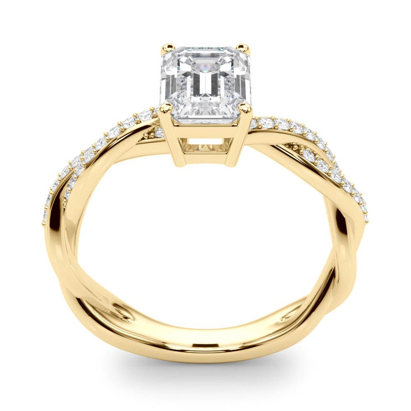 Emerald Cut Ring With Braided Shank Engagement Ring (85001)