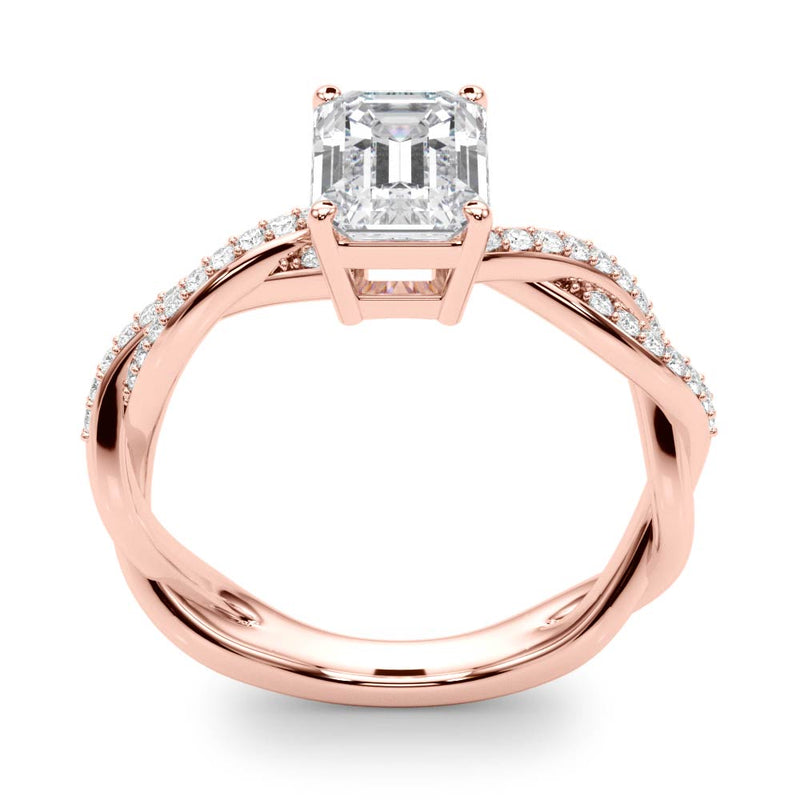 Emerald Cut Ring With Braided Shank Engagement Ring (85001)