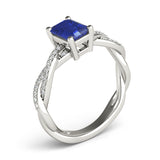 Emerald Cut Ring With Braided Shank Engagement Ring (85001)