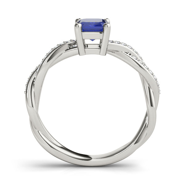 Emerald Cut Ring With Braided Shank Engagement Ring (85001)