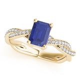 Emerald Cut Ring With Braided Shank Engagement Ring (85001)