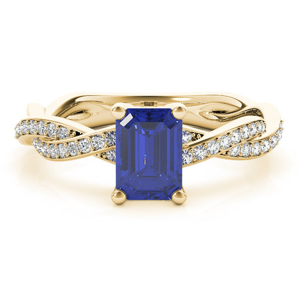 Emerald Cut Ring With Braided Shank Engagement Ring (85001)