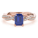 Emerald Cut Ring With Braided Shank Engagement Ring (85001)