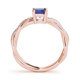 Emerald Cut Ring With Braided Shank Engagement Ring (85001)