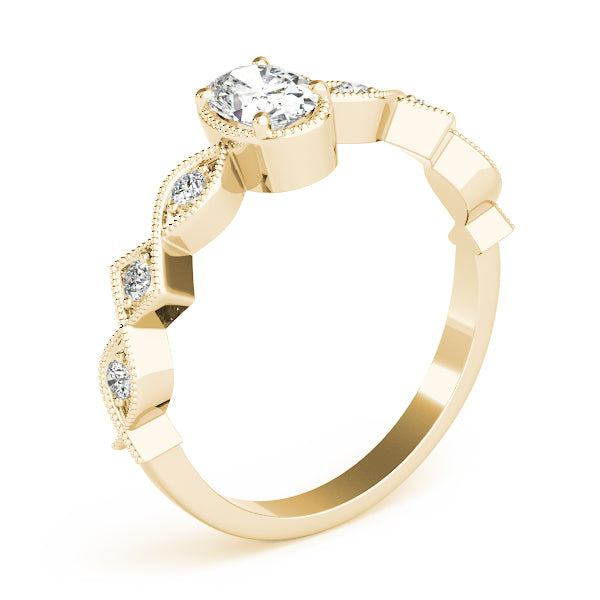 Oval Color Center Ring Engagement Ring (85040)