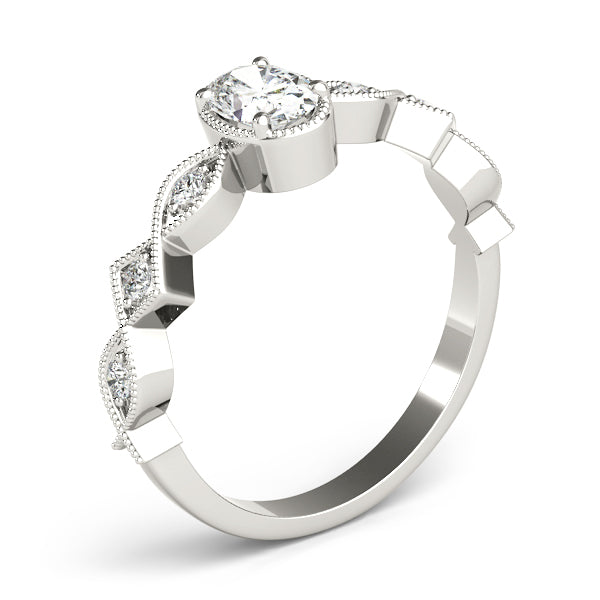 Oval Color Center Ring Engagement Ring (85040)