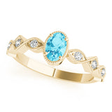 Oval Color Center Ring Engagement Ring (85040)