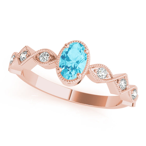 Oval Color Center Ring Engagement Ring (85040)