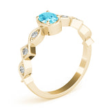 Oval Color Center Ring Engagement Ring (85040)
